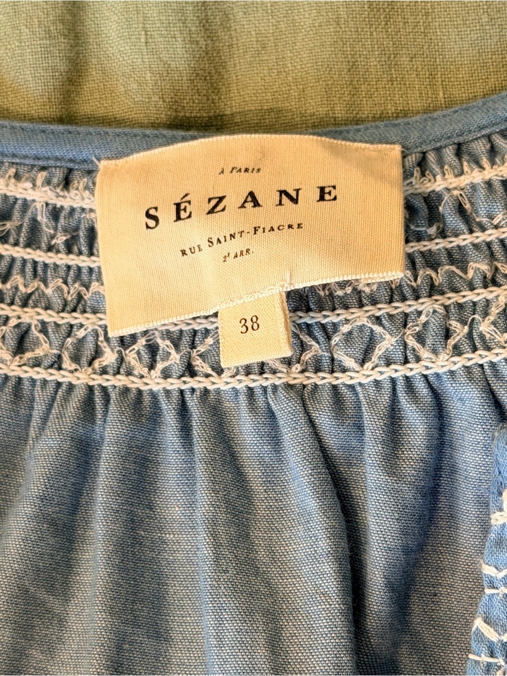 Sézane Marru Blouse in light chambray size 6 - Picture 5 of 7